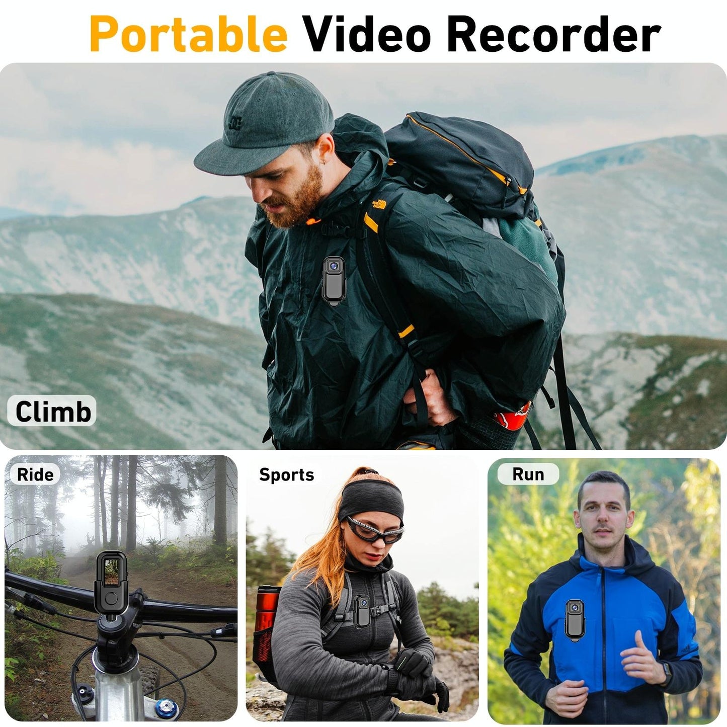 1080P Mini Action Cam For Sport Dv Video Recording 0.96 Inch Pocket Camera - White