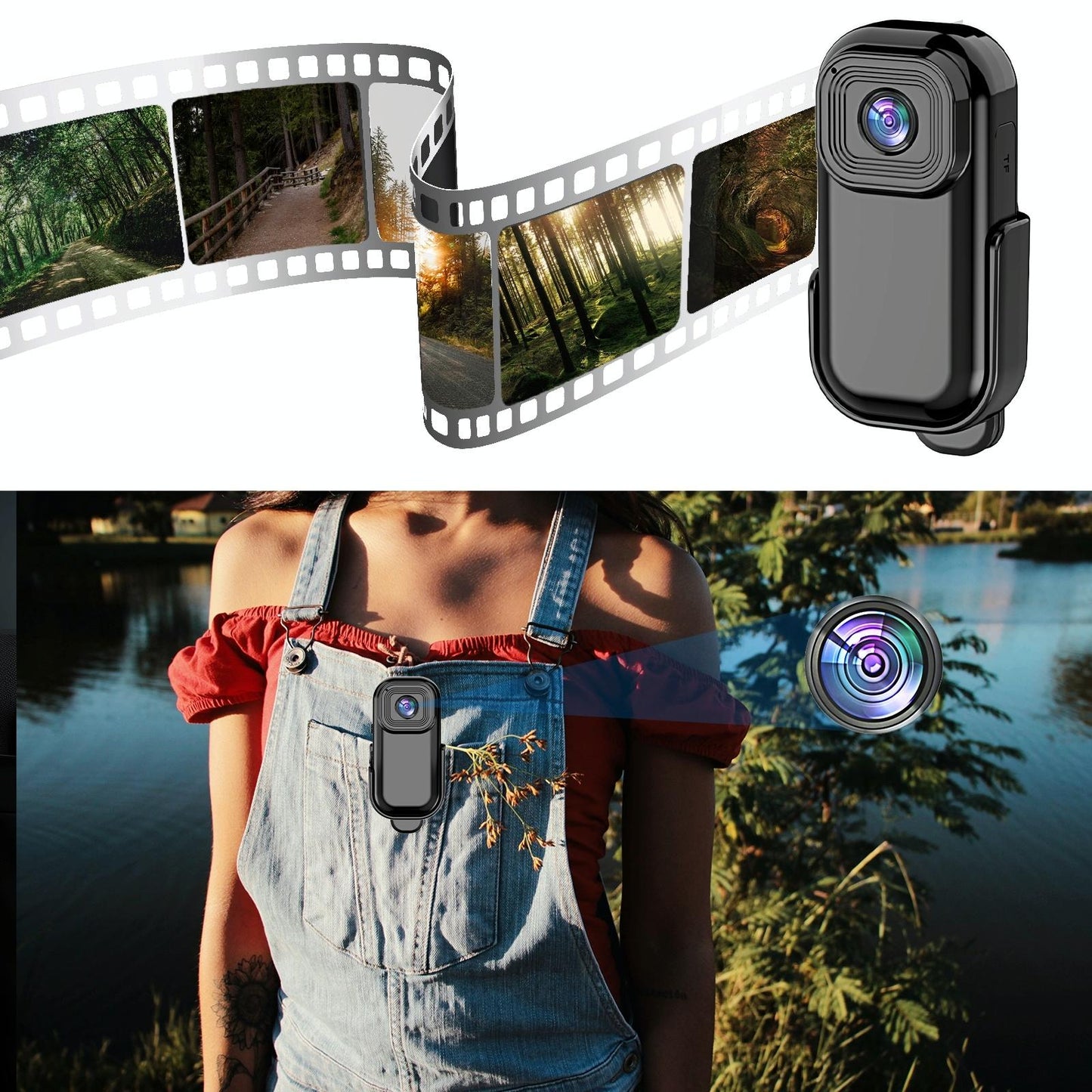 1080P Mini Action Cam For Sport Dv Video Recording 0.96 Inch Pocket Camera - White