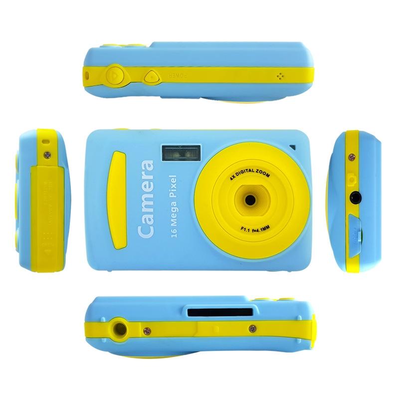 16mp Mini Digital Camera for Kids - 2.4 Inch 720p Cute Cartoon Design - Multifunctional Toy for Children's Birthday - Gold