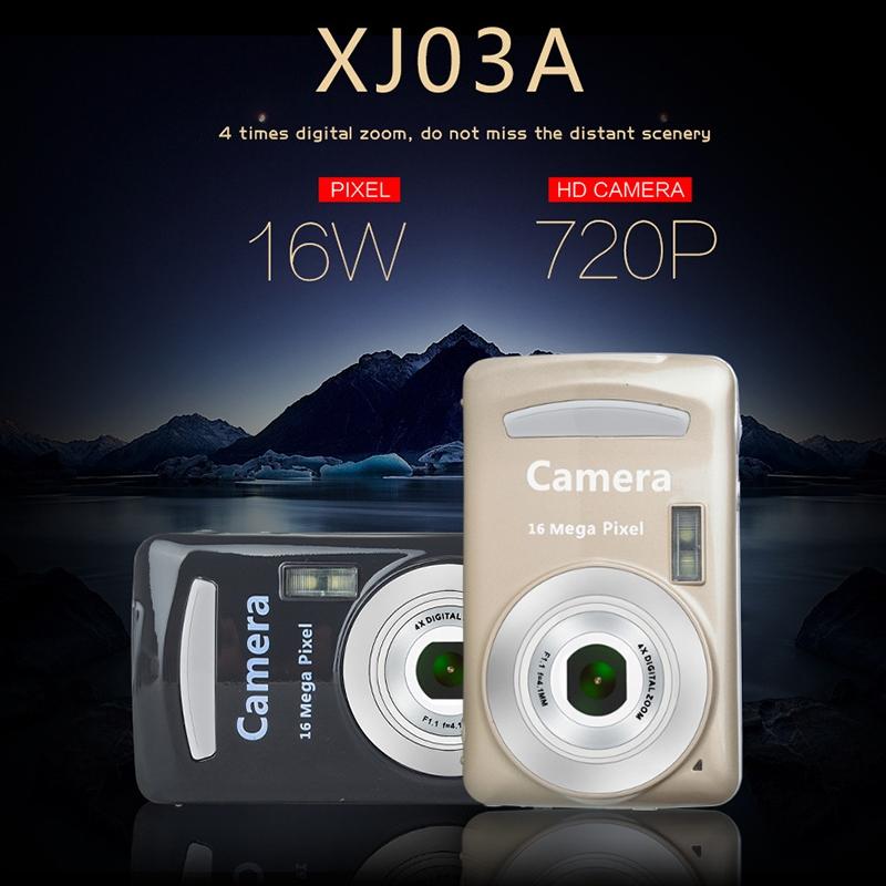 16mp Mini Digital Camera for Kids - 2.4 Inch 720p Cute Cartoon Design - Multifunctional Toy for Children's Birthday - Gold