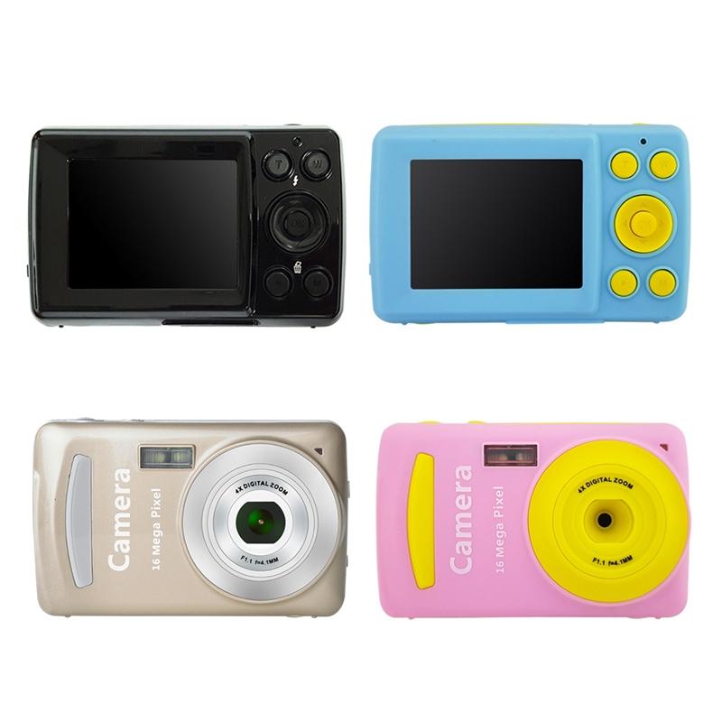 16mp Mini Digital Camera for Kids - 2.4 Inch 720p Cute Cartoon Design - Multifunctional Toy for Children's Birthday - Gold