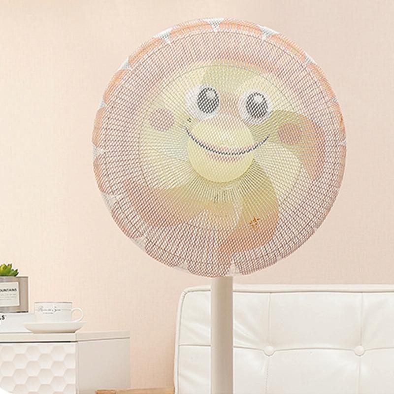 16 Cartoon Children Electric Fan with All-inclusive Mesh Protection Net and Anti-pinch Hand Cover - Safe and Fun - Blue Whale