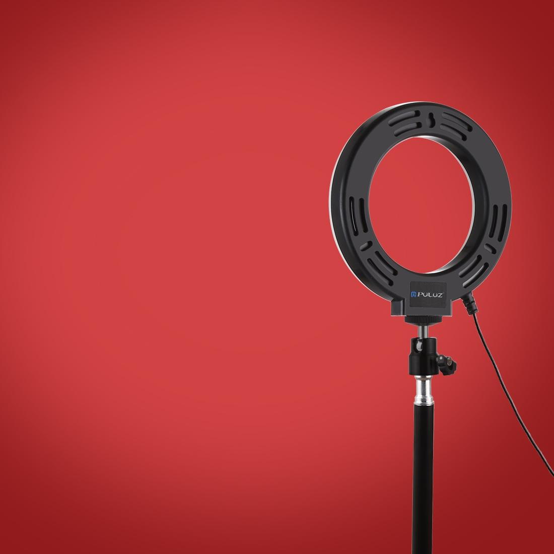 10 Mode Usb Led Ring Light with Tripod and Ball Head - 6.2 Inch Diameter - Black