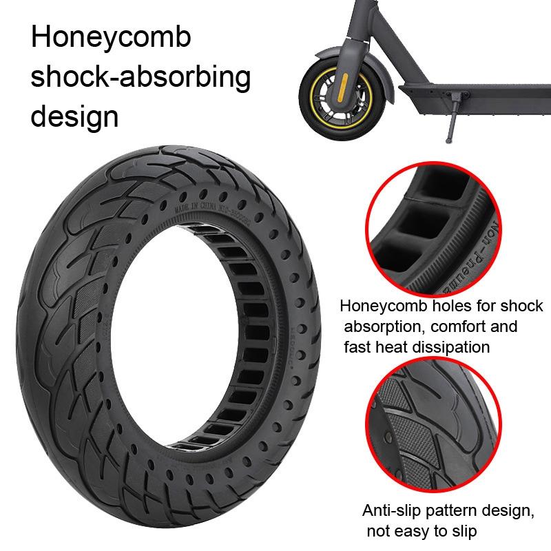 10x2.5 Inflatable Honeycomb Solid Run-flat Tire for Electric Scooter - Blue - 44Mm Slot Red