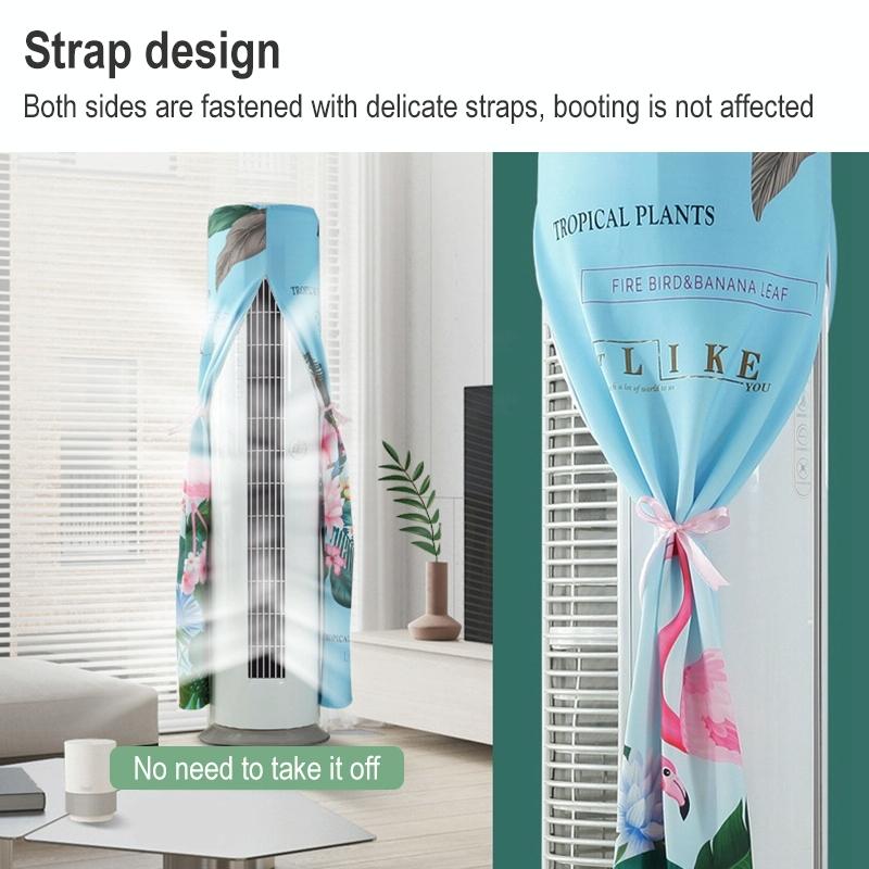 185 x 40 Cm Elastic Cloth Cabinet Air Conditioner Dust Cover - Blue Peacock