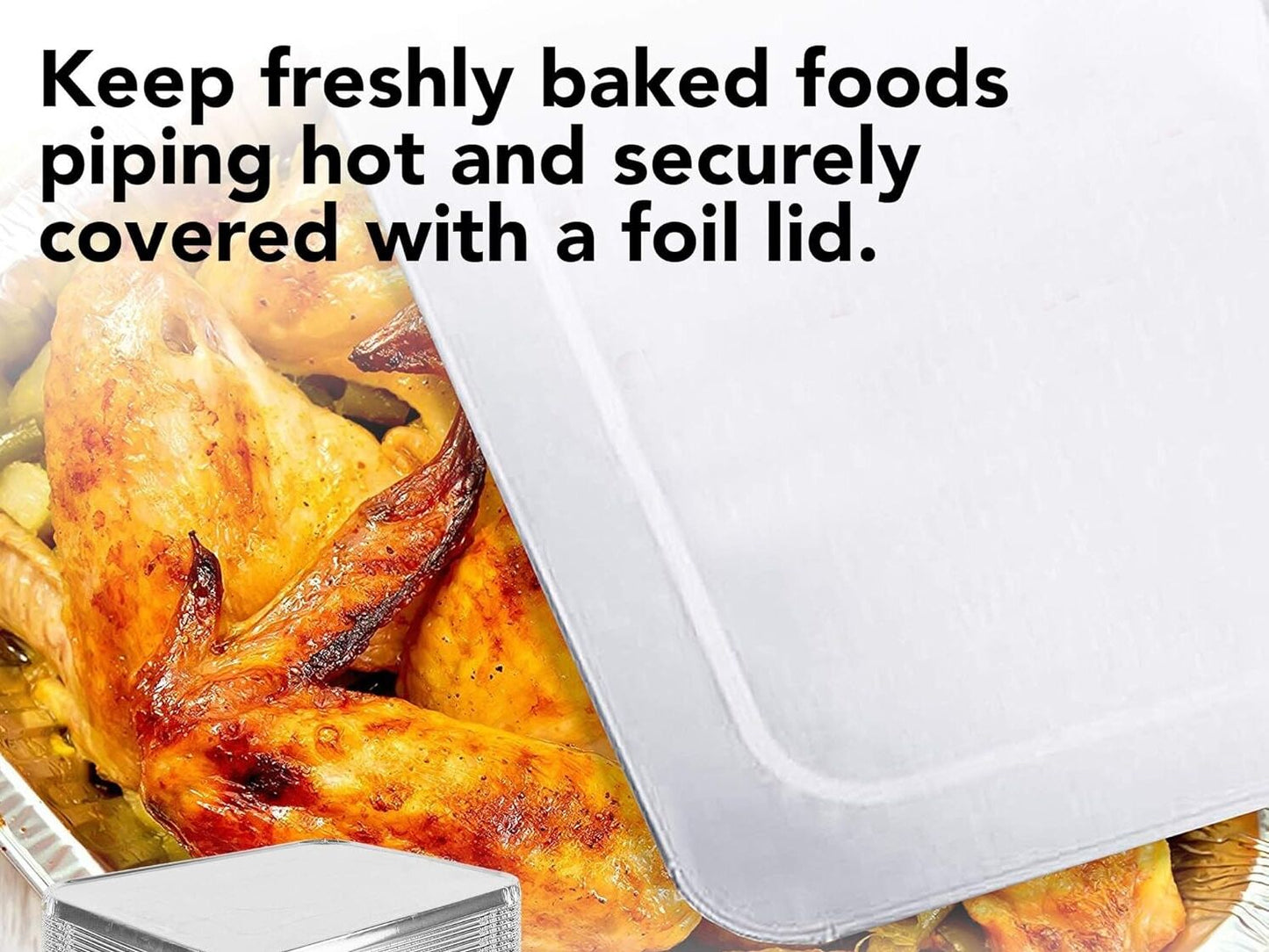 160x Aluminium Disposable Foil Food Container Trays Pans w/ Lids Covers Bulk 32cm*26cm*6.3cm