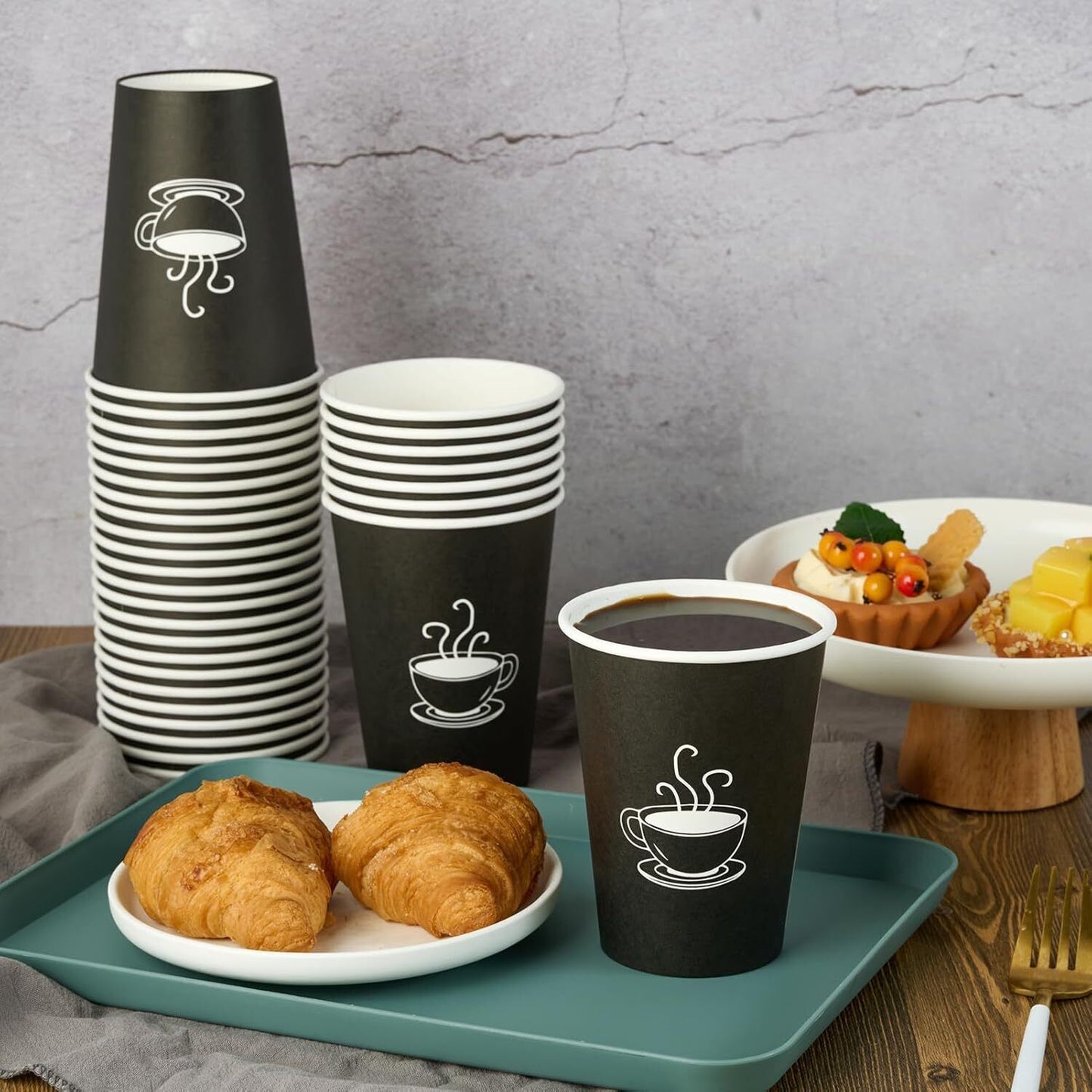 1000x Extra Large Disposable Coffee Cups 12oz Strong Takeaway Paper Take Away Bulk