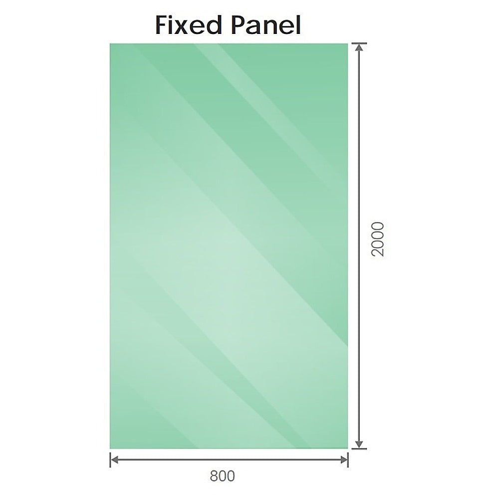 100x80cm Corner Frameless Shower Screen with Gunmetal Channel and Brass Hinges, Round Handle
