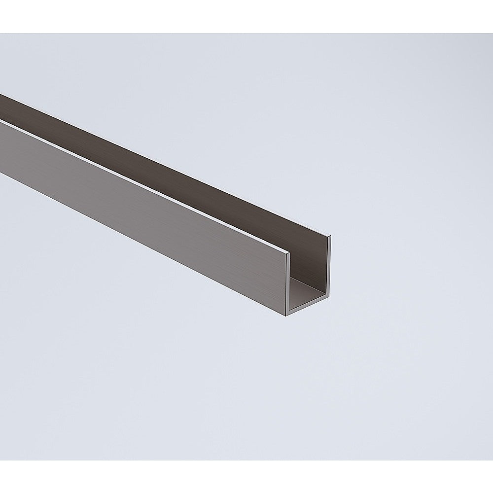 100x80cm Corner Frameless Shower Screen with Gunmetal Channel and Brass Hinges, Round Handle