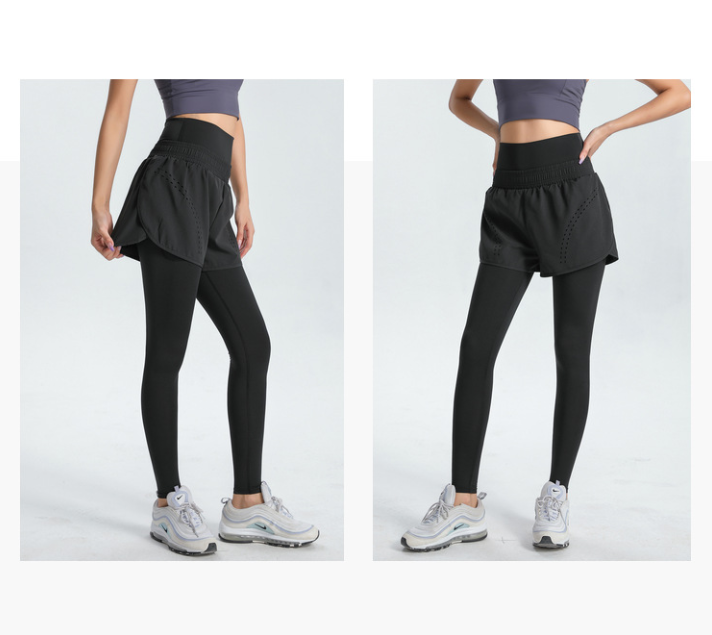 XXXL Navy Blue Women's High-Waist Athletic Skort with Built-In Shorts - Breathable Quick-Dry Running Skirt with Phone Pocket