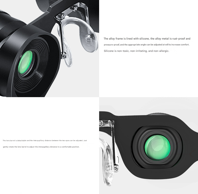 10x Telescope + Red Polarised Lens 10x HD Fishing Binocular Glasses - Polarized Zoom for Float Watching