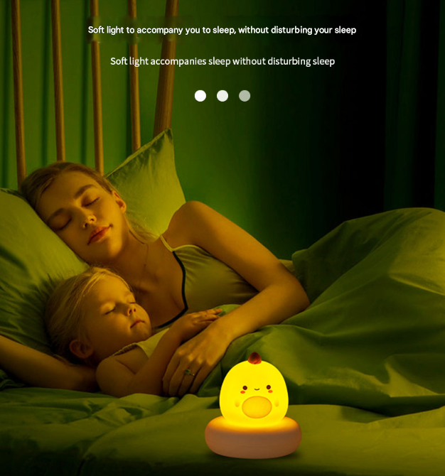 Yellow Deer Cute Animal LED Night Light - Rechargeable Silicone Nursery Lamp with Tap Control, Dimmable Bedside Light for Kids