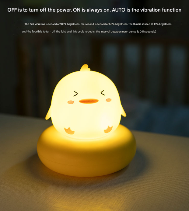 Yellow Deer Cute Animal LED Night Light - Rechargeable Silicone Nursery Lamp with Tap Control, Dimmable Bedside Light for Kids