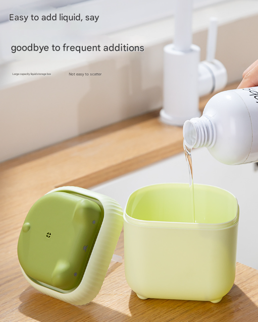 2 Pcs ( Green + Yellow ) Cute Cat Press-to-Dispense Soap Pump & Sponge Caddy for Kitchen Sink