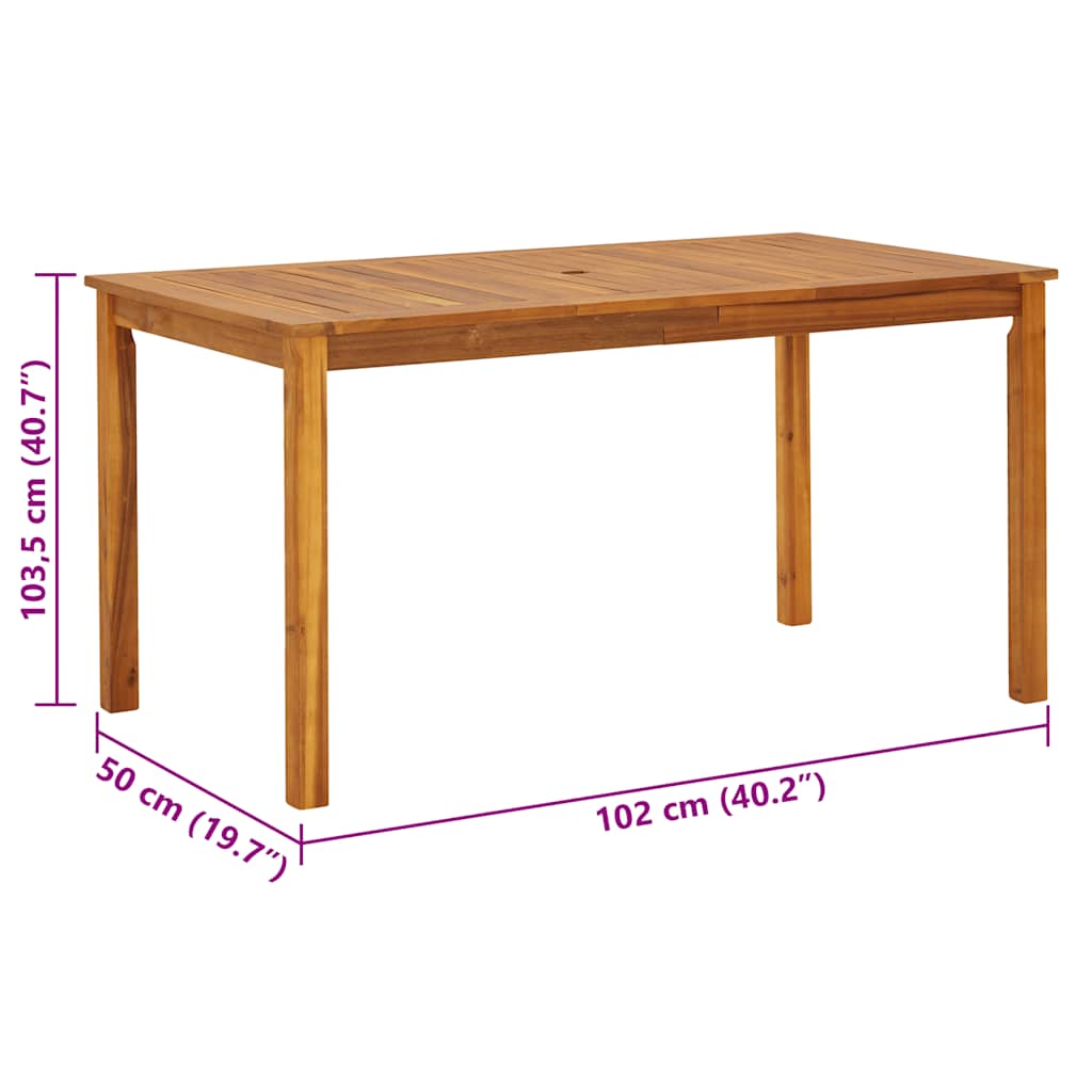 Garden Table 140x80x74 cm Solid Acacia Wood