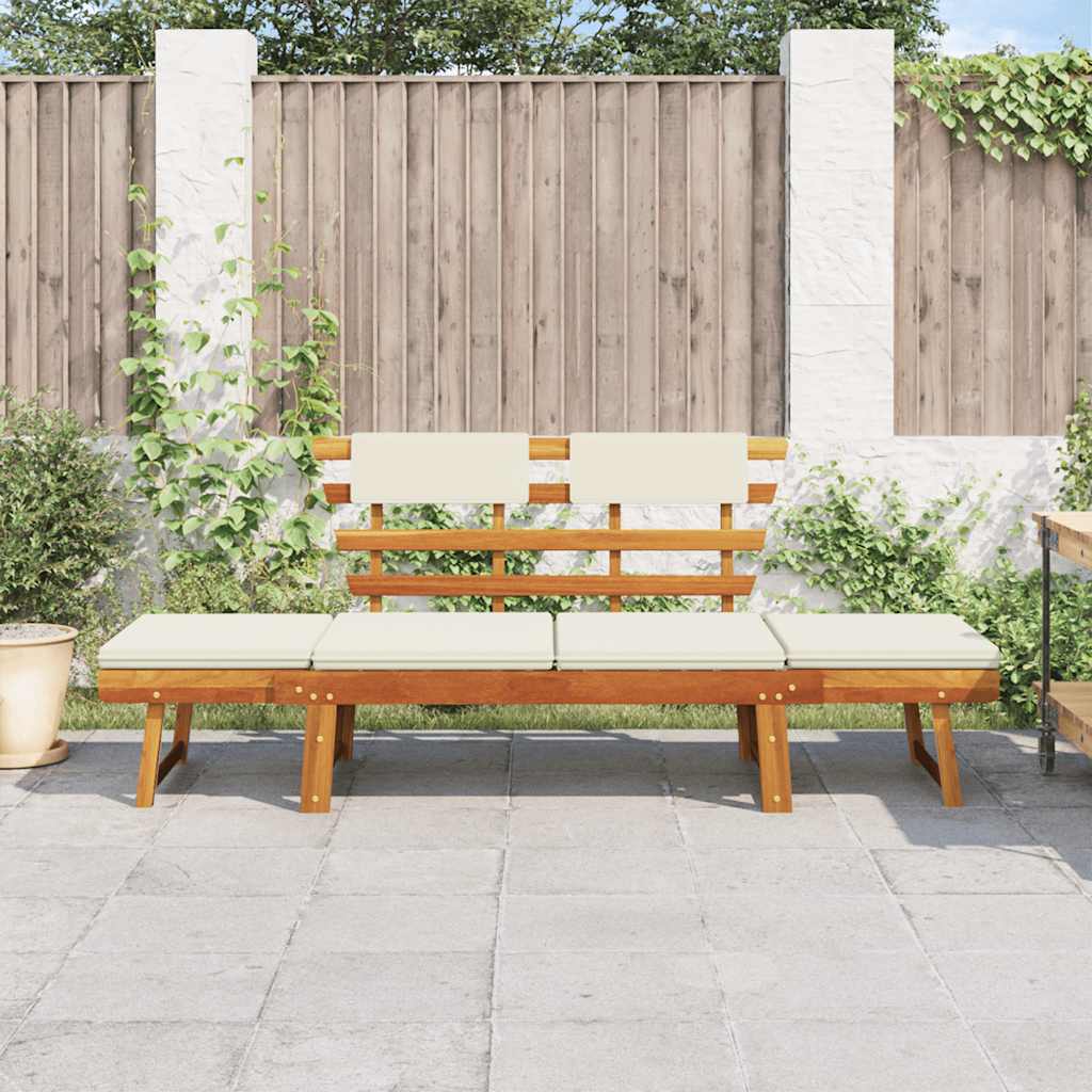 Garden Bench with Cushions 2-in-1 190 cm Solid Acacia Wood