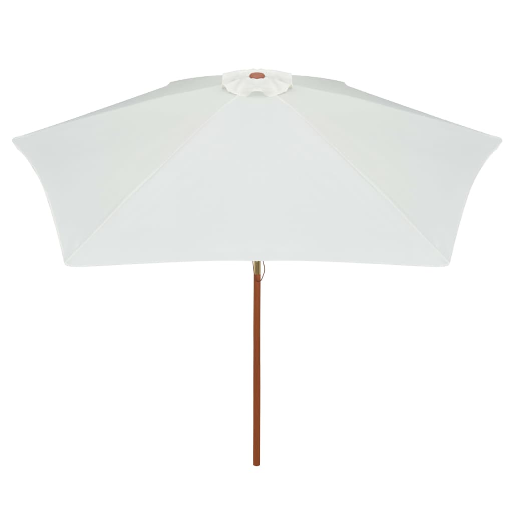 Garden Parasol 270x270 cm Wooden Pole Cream White