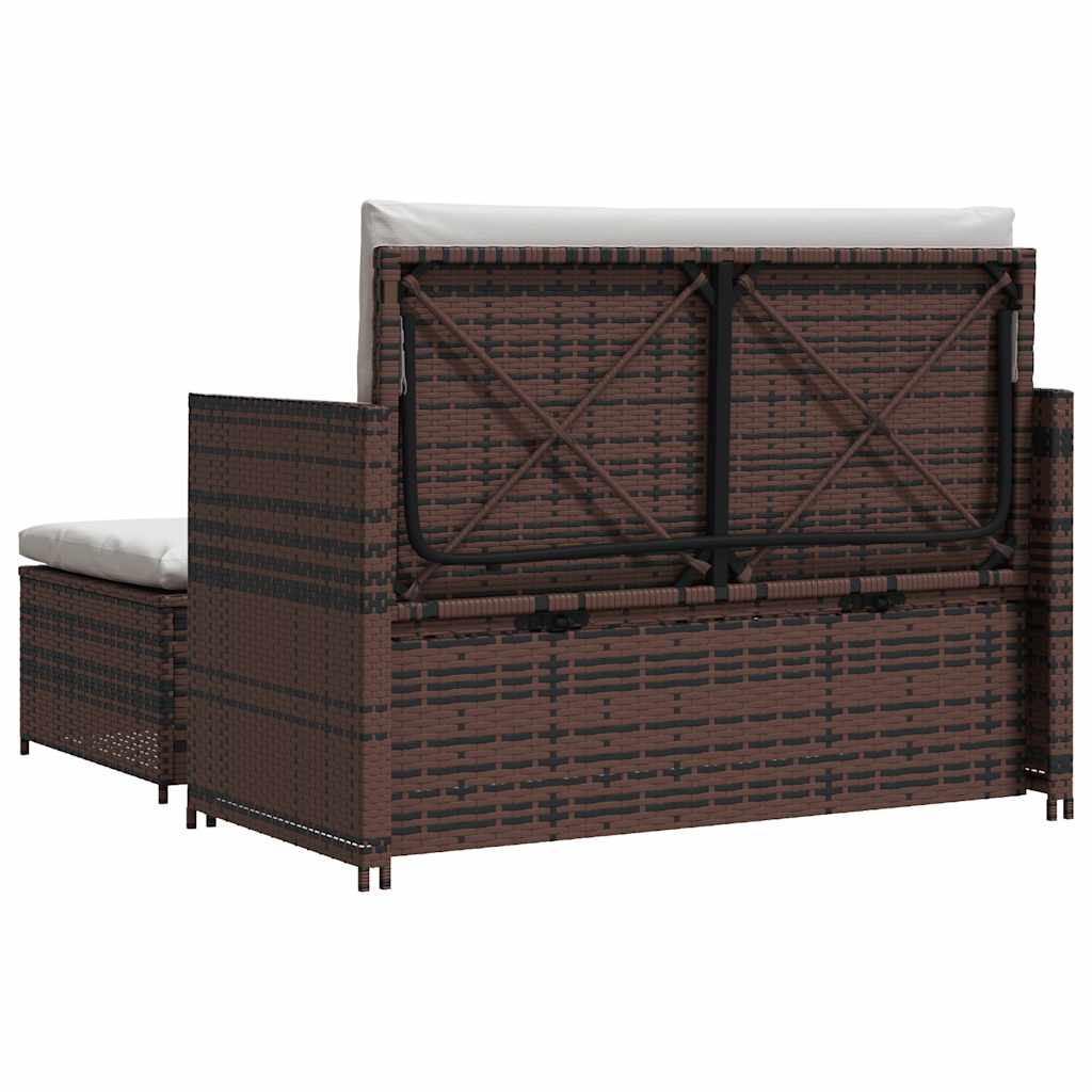 Garden Sofa Poly Rattan Brown