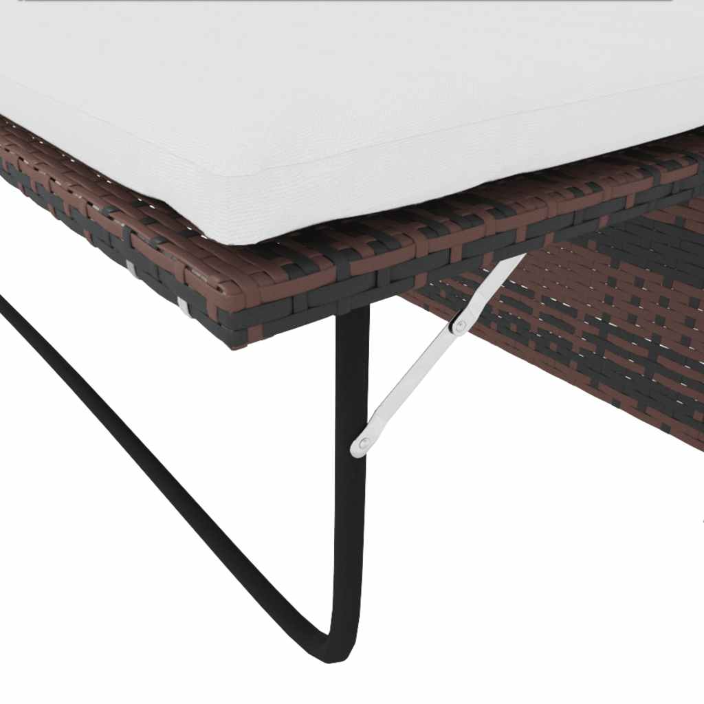 Garden Sofa Poly Rattan Brown