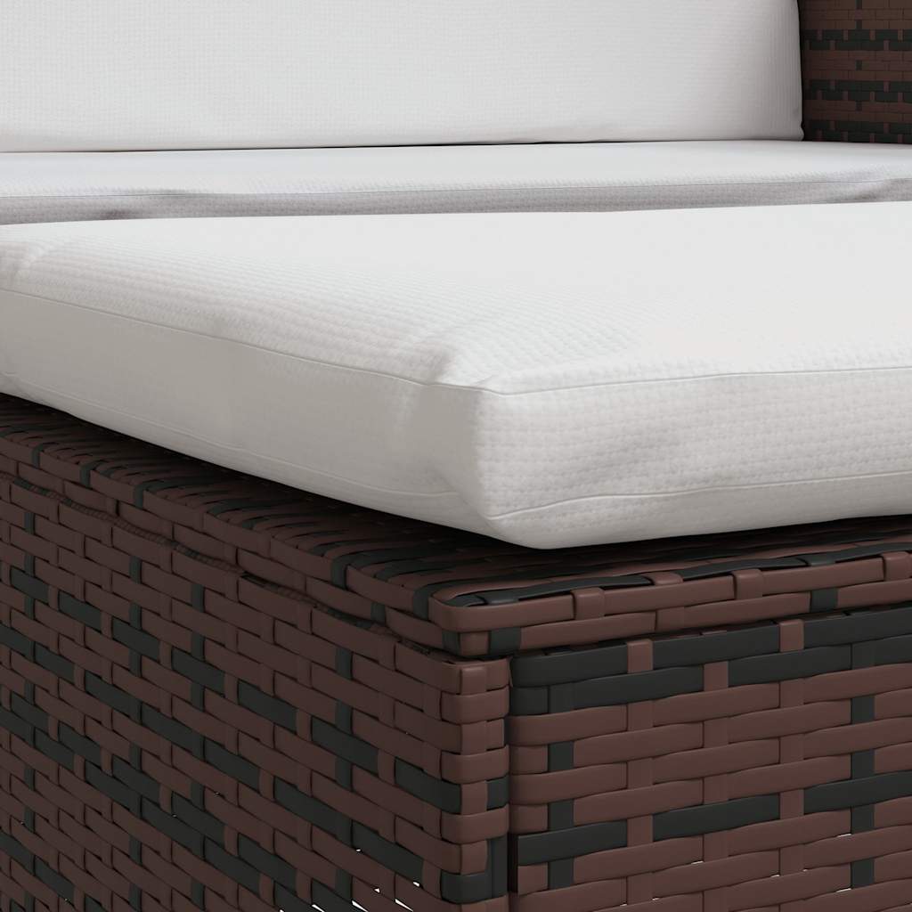 Garden Sofa Poly Rattan Brown