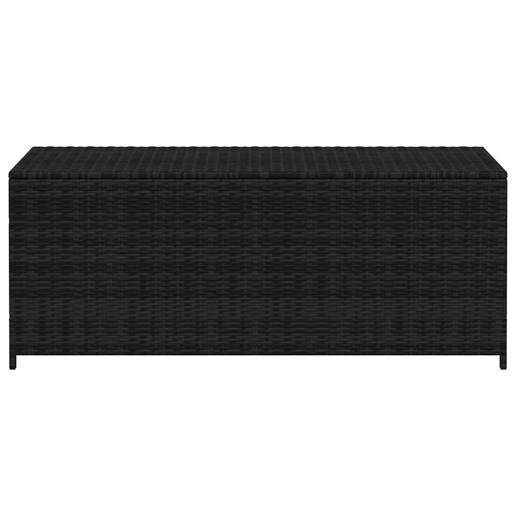 Garden Storage Box Black 150x50x60 cm Poly Rattan