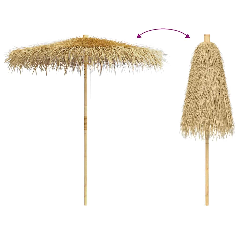 Bamboo Garden Parasol with Banana Leaf Roof 210 cm