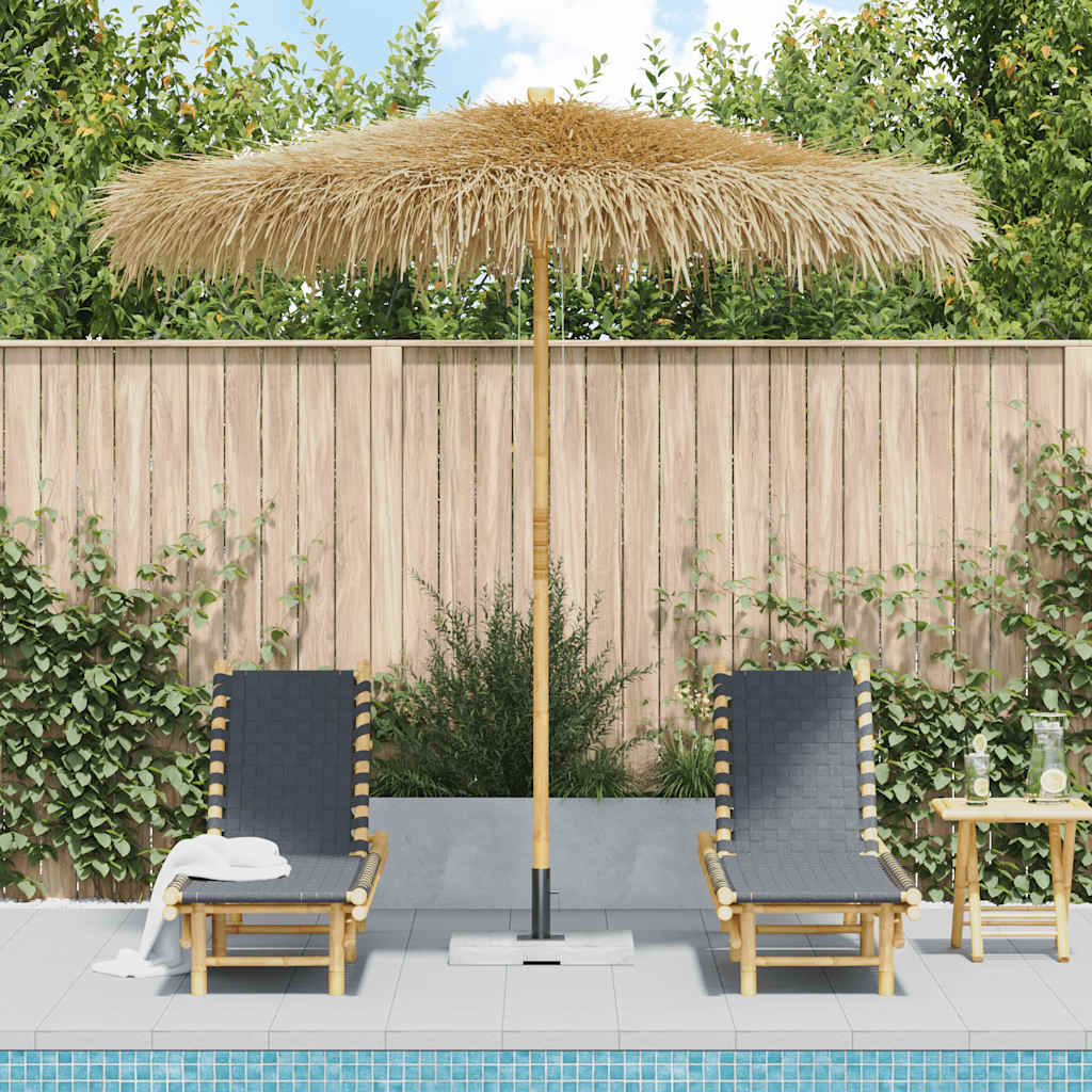 Bamboo Garden Parasol with Banana Leaf Roof 210 cm