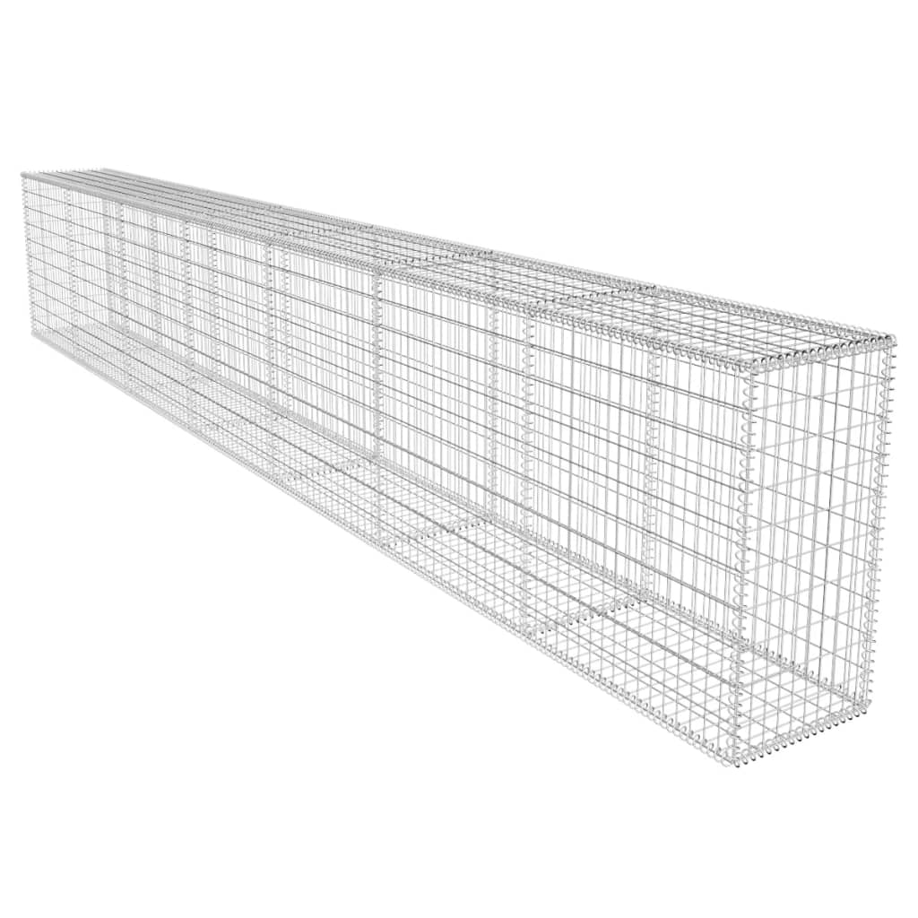 Gabion Wall with Cover Galvanised Steel 600x50x100 cm