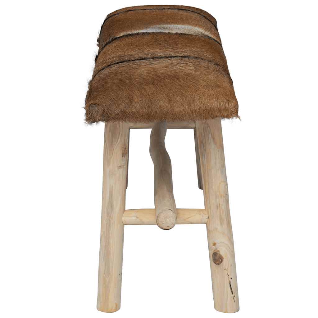 Bench Goatskin Leather Teak