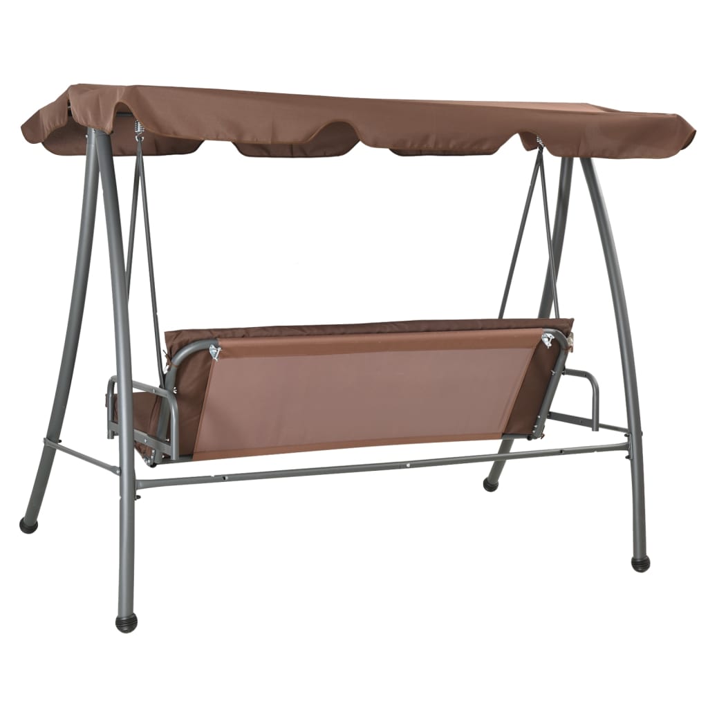 Outdoor Swing Bench with Canopy Coffee