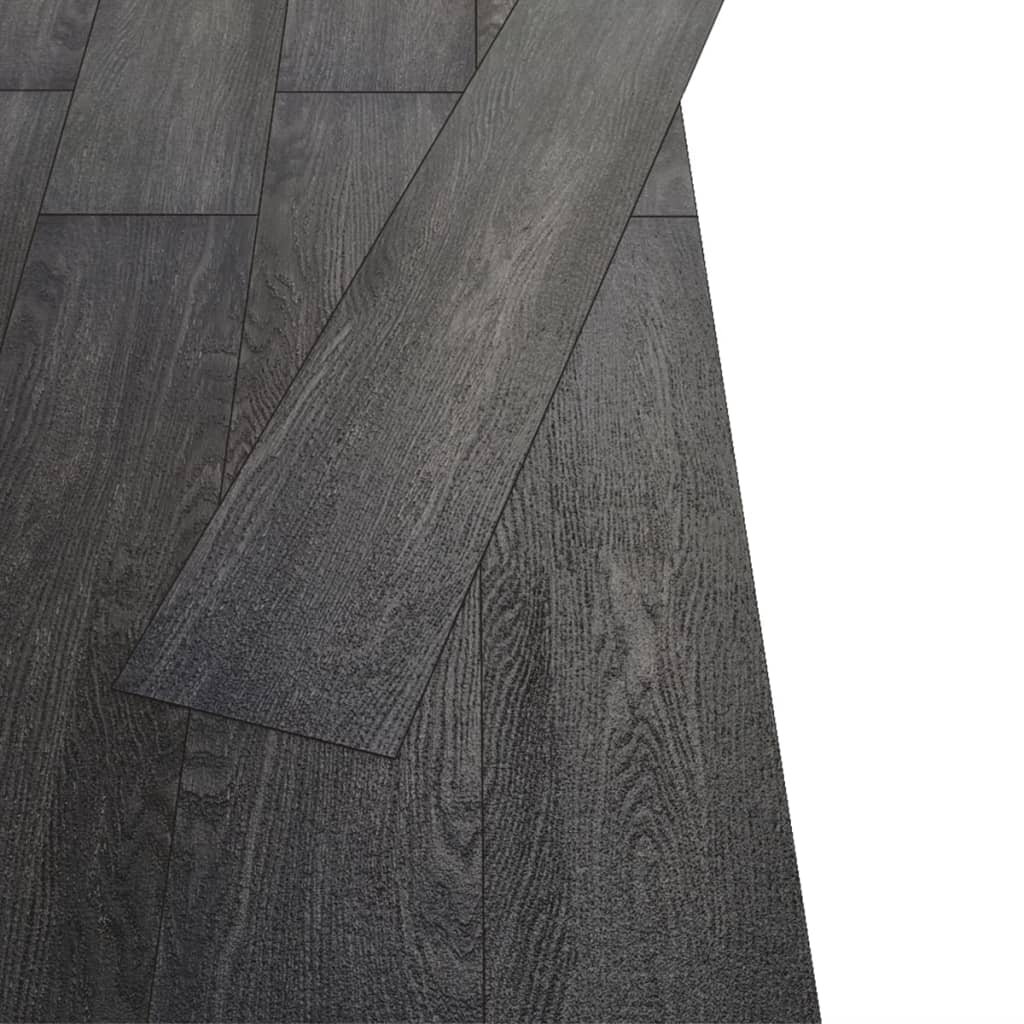 Non Self-adhesive PVC Flooring Planks 5.26 m² 2 mm Black and White
