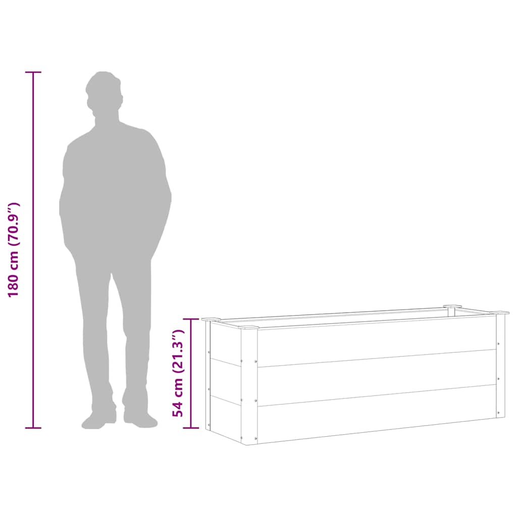 Garden Raised Bed WPC 150x50x54 cm Grey