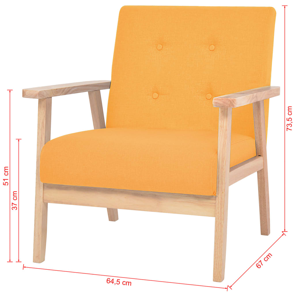Armchair Yellow Fabric