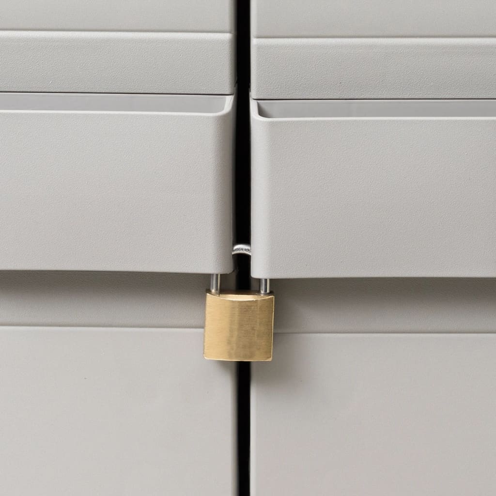 Garden Storage Cabinet with 4 Shelves Black and Grey