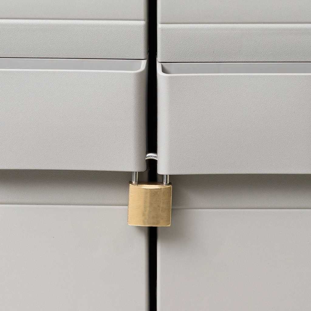 Garden Storage Cabinet with 3 Shelves Black and Grey