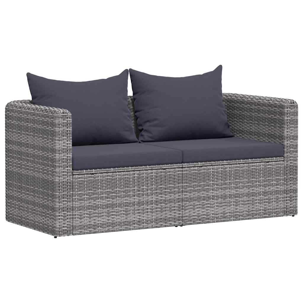 Garden Corner Sofas 2 pcs Grey Poly Rattan