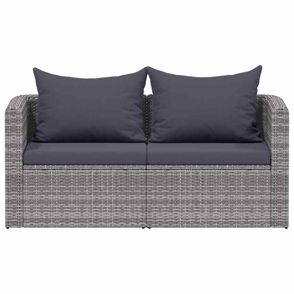Garden Corner Sofas 2 pcs Grey Poly Rattan
