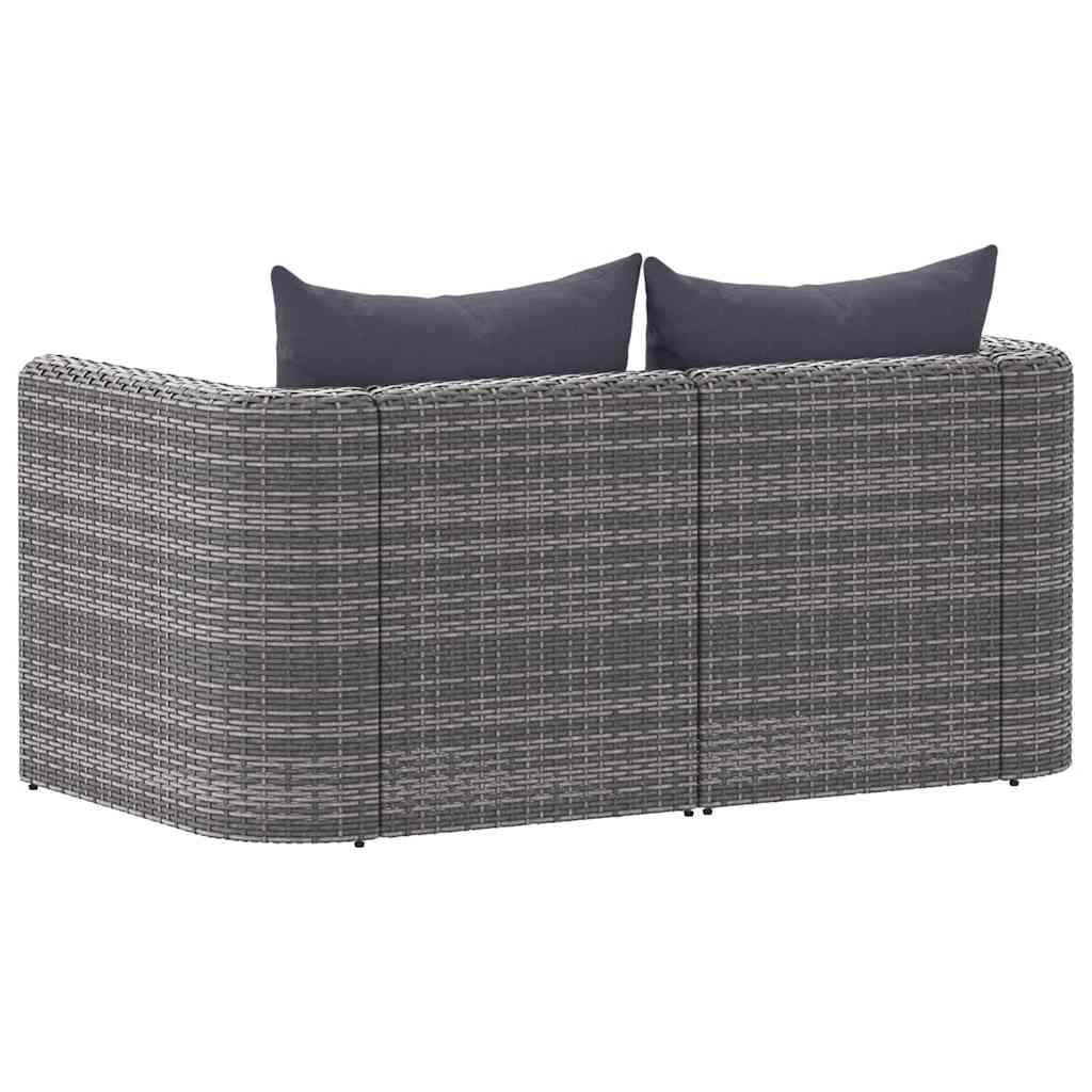 Garden Corner Sofas 2 pcs Grey Poly Rattan