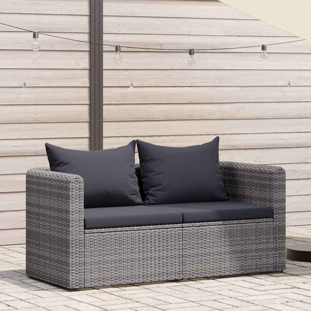 Garden Corner Sofas 2 pcs Grey Poly Rattan