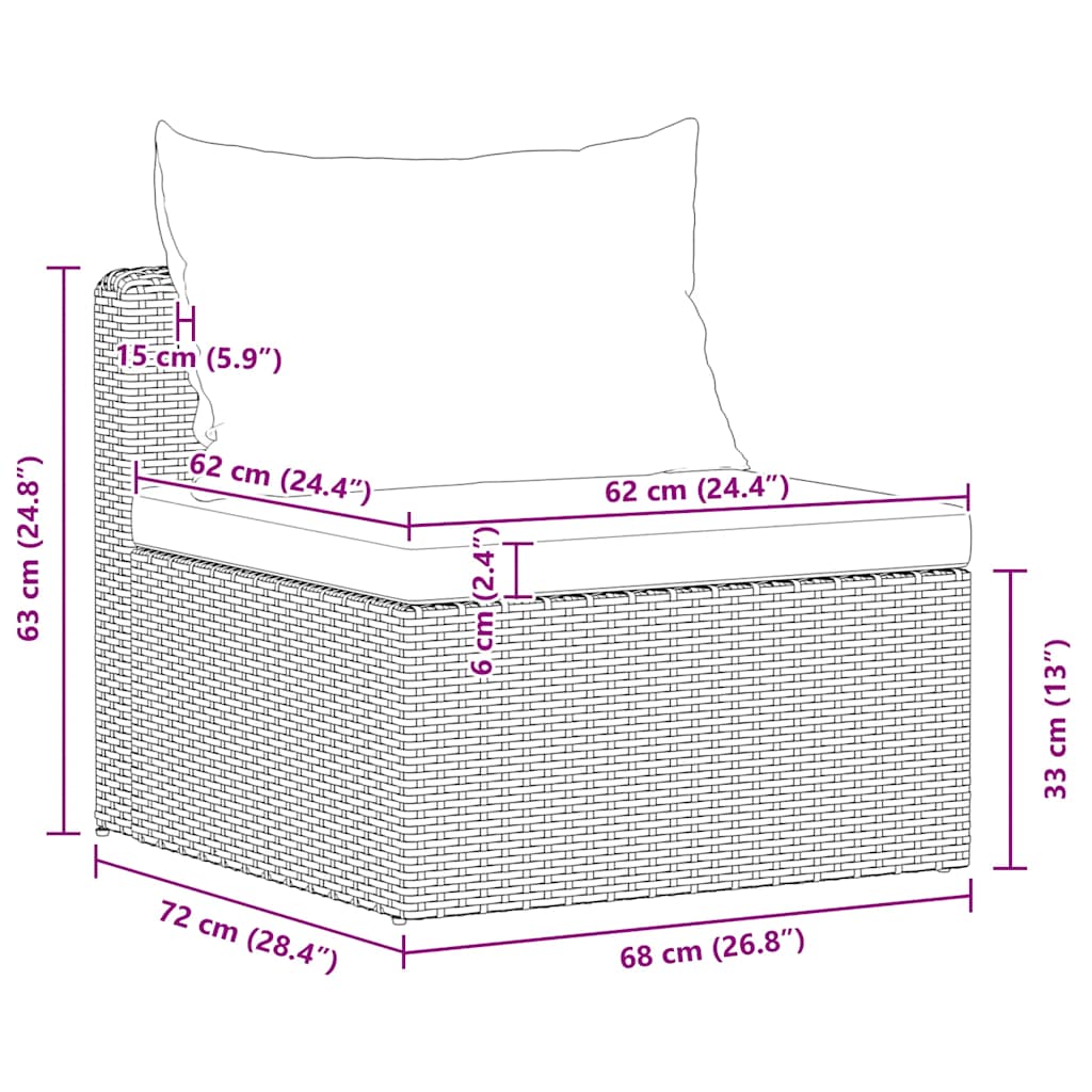 3 Piece Garden Sofa Set with Cushions Grey Poly Rattan