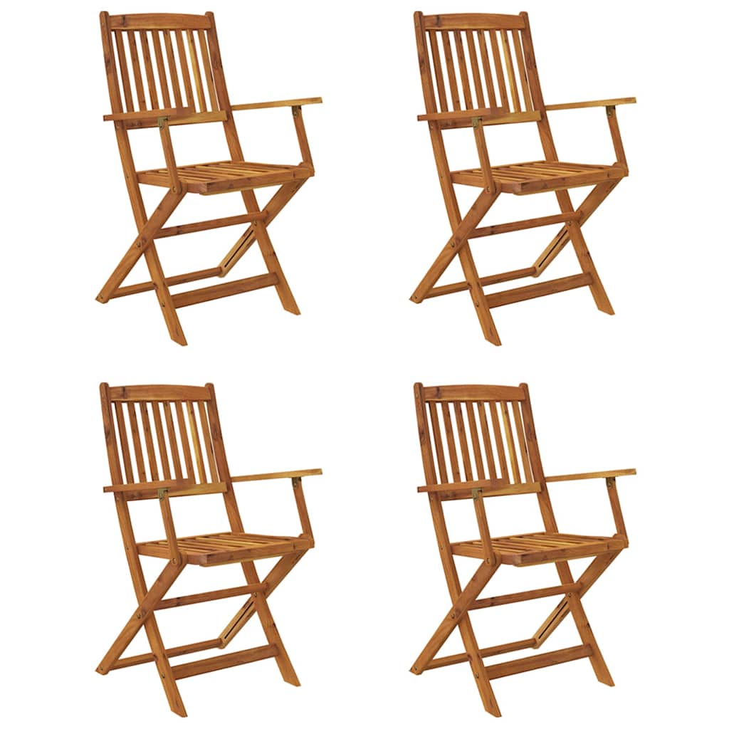 5 Piece Folding Outdoor Dining Set Solid Acacia Wood