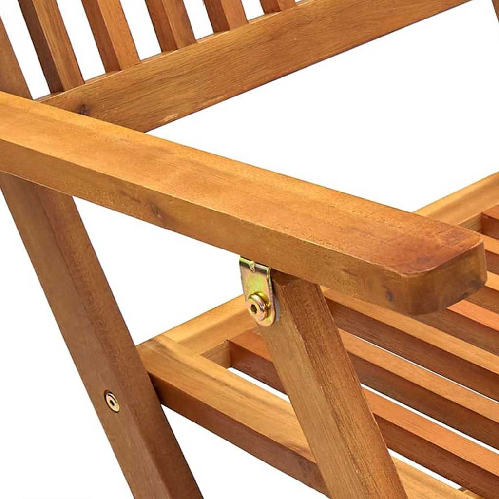 5 Piece Folding Outdoor Dining Set Solid Acacia Wood