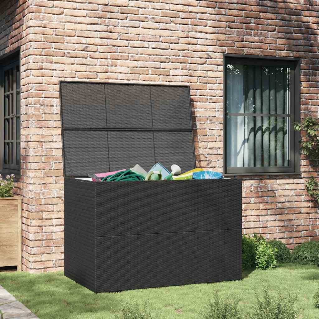 Garden Storage Box Black 150x100x100 cm Poly Rattan