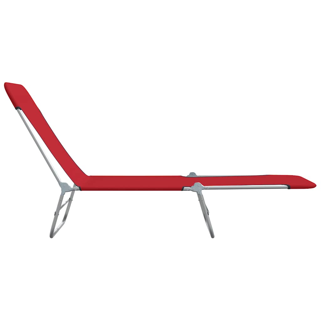 Folding Sun Loungers 2 pcs Steel and Fabric Red