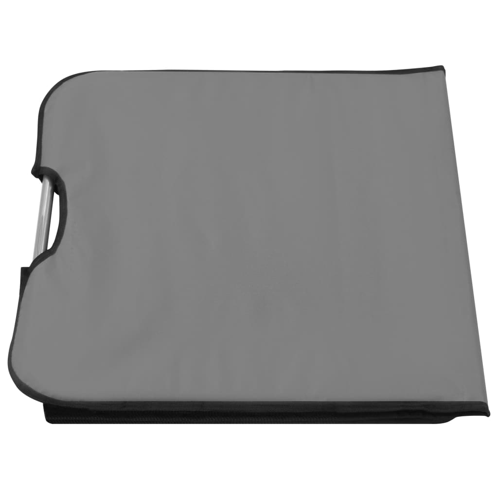 Folding Beach Mats 2 pcs Steel and Fabric Grey