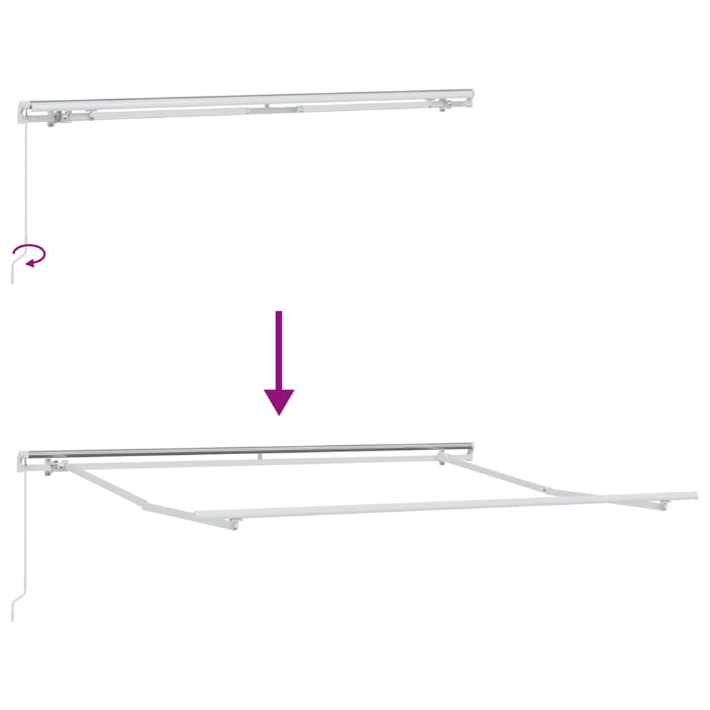 Awning Manual White 3 x 2.5 m Metal