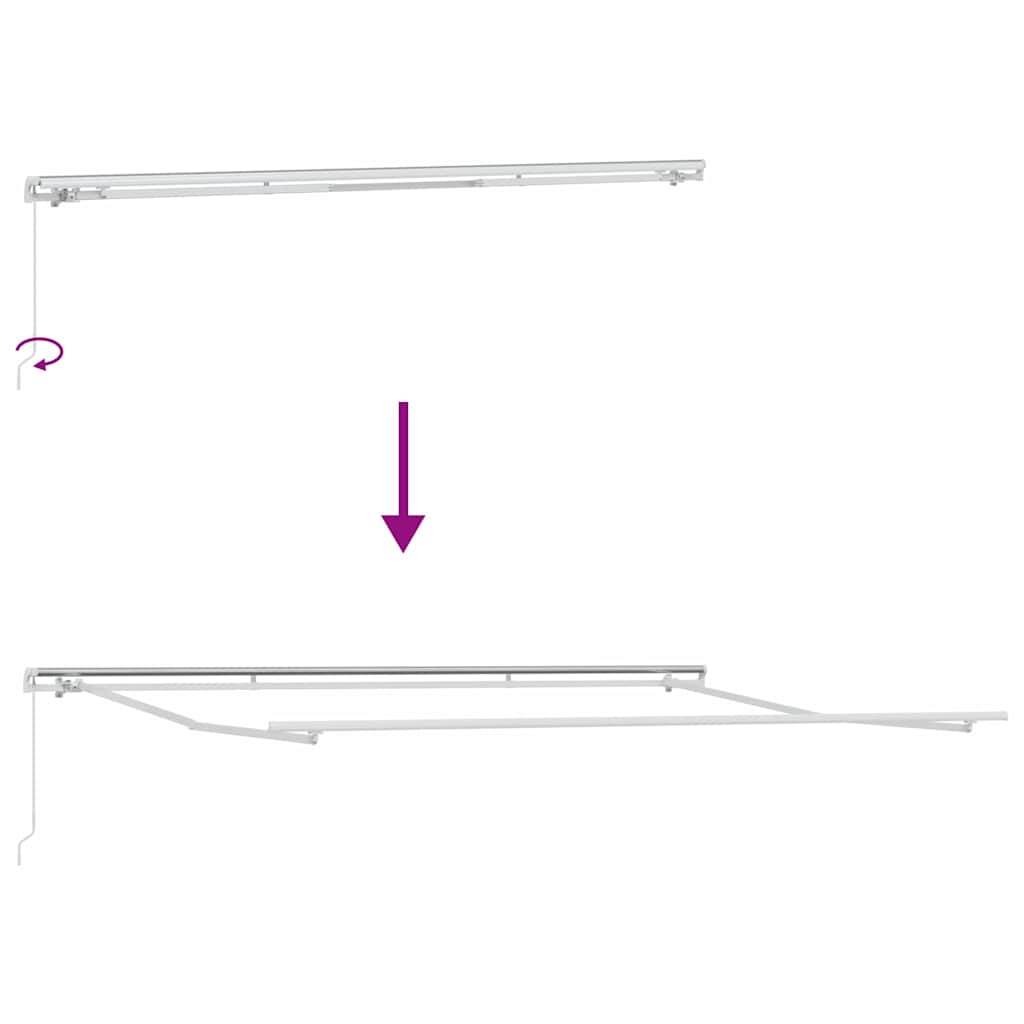 Awning Manual White 4.5 x 3 m Metal