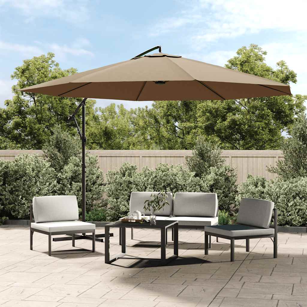 Cantilever Garden Parasol with Aluminium Pole 350 cm Taupe