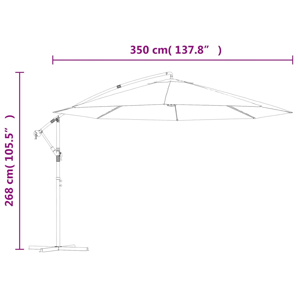 Cantilever Garden Parasol with Aluminium Pole 350 cm Taupe