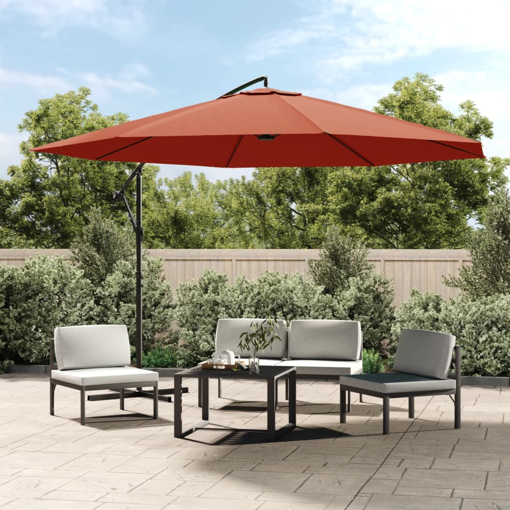 Cantilever Garden Parasol with Aluminium Pole 350 cm Terracotta